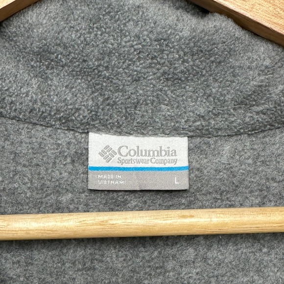 Columbia Fleece Vest Women's Size Large Gray Pink Zip Pockets - Picture 4 of 7